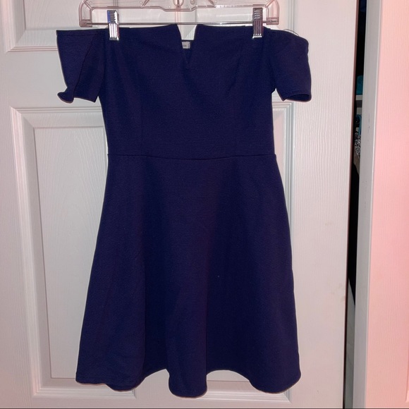 Charlotte Russe Dresses & Skirts - Charlotte Russe Dark Blue Off the shoulder mini dress